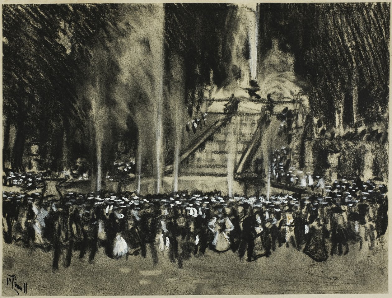 Fontány hrající v La Granja od Joseph Pennell