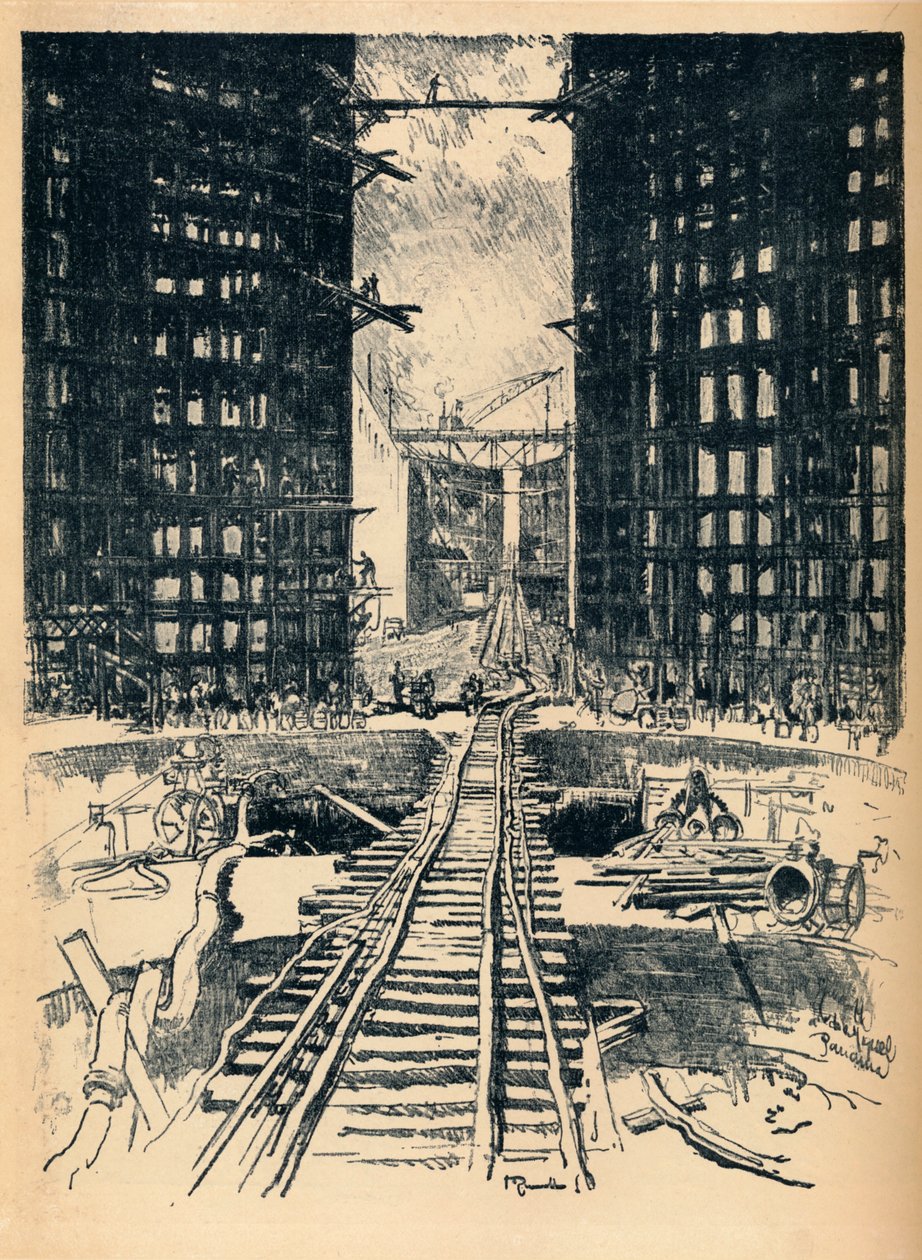 Brány Pedro Miguel Lock, 1912 od Joseph Pennell