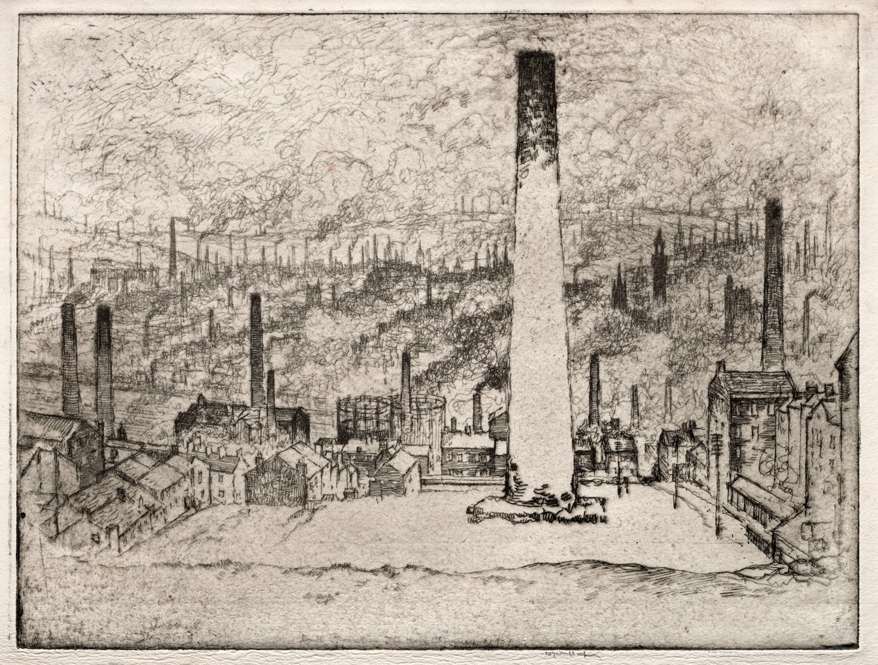 Velký komín, Bradford od Joseph Pennell