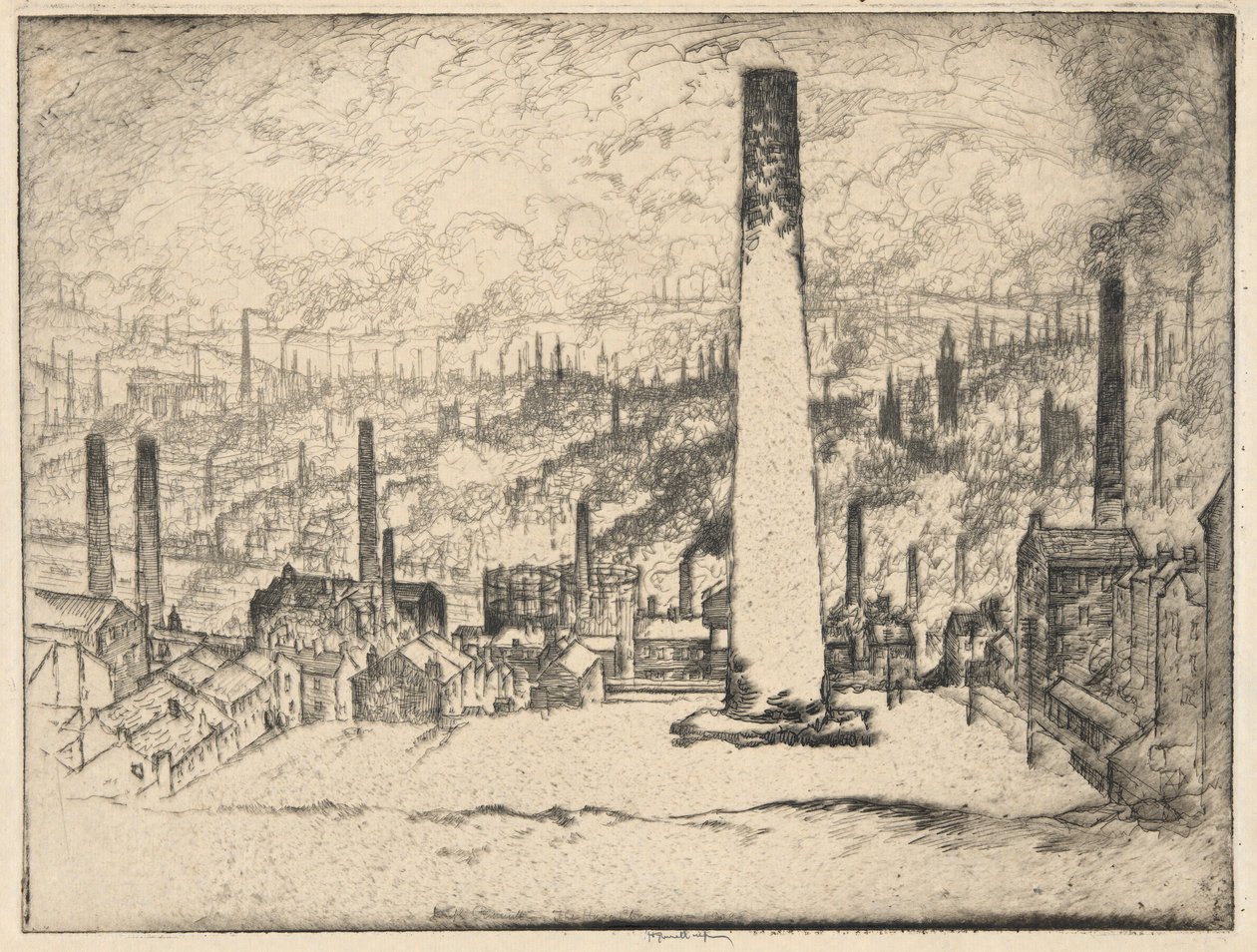 Velký komín, Bradford od Joseph Pennell