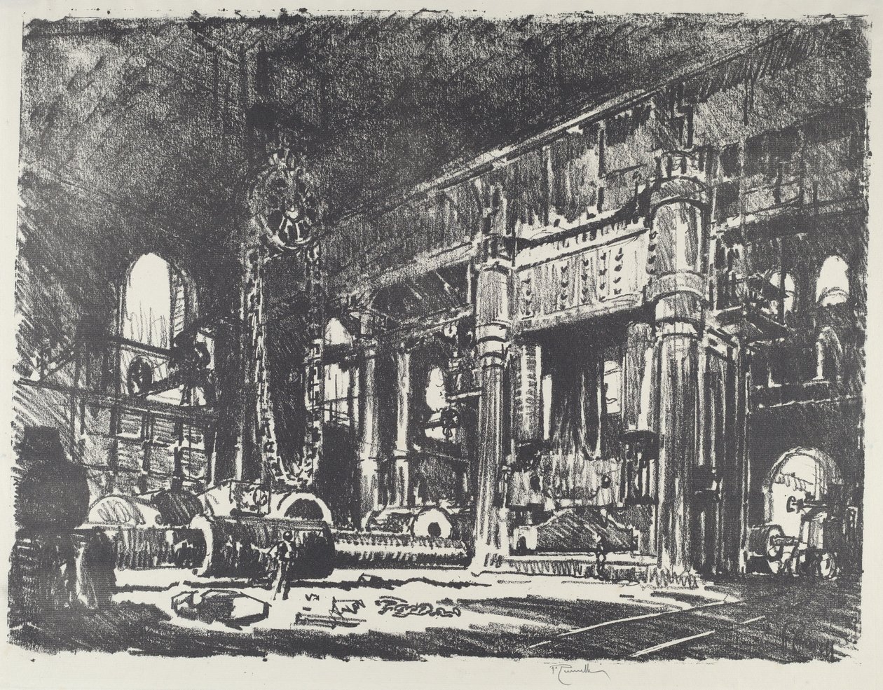 The Gun Forge, 1916. od Joseph Pennell