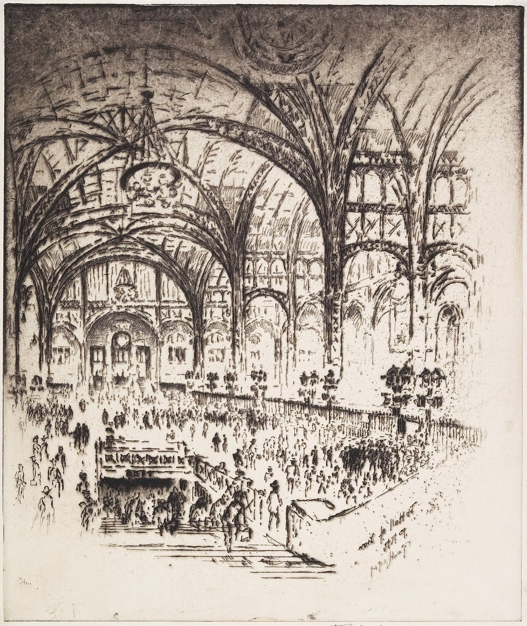The Hall of Iron, Pennsylvania Station, New York, 1919 od Joseph Pennell