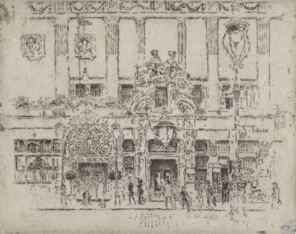 Institut, Piccadilly, 1906. od Joseph Pennell