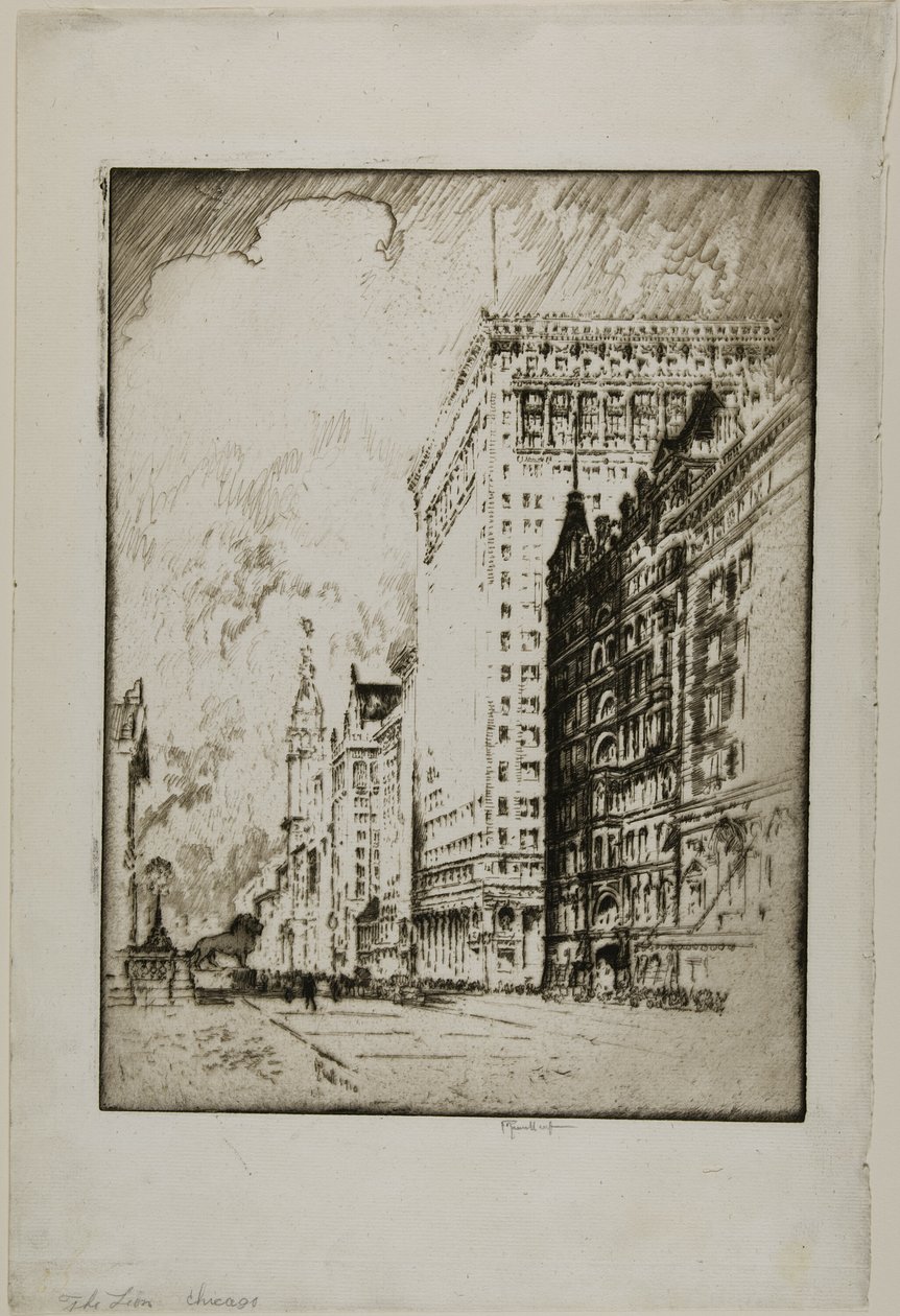The Lion, Chicago od Joseph Pennell