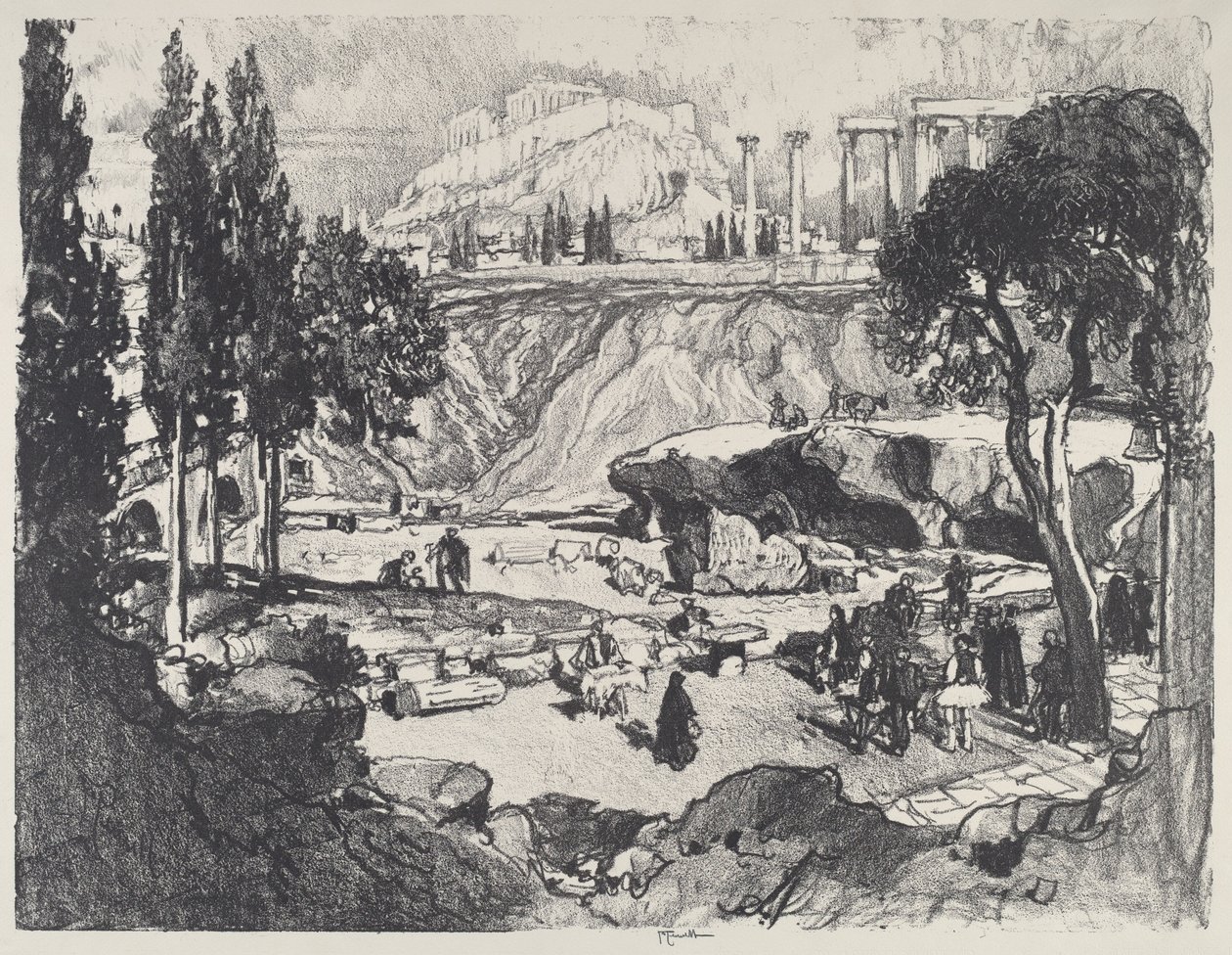 The Little Fete, Atény od Joseph Pennell