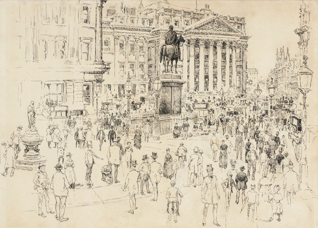 Mansion House, sídlo londýnského starosty od Joseph Pennell