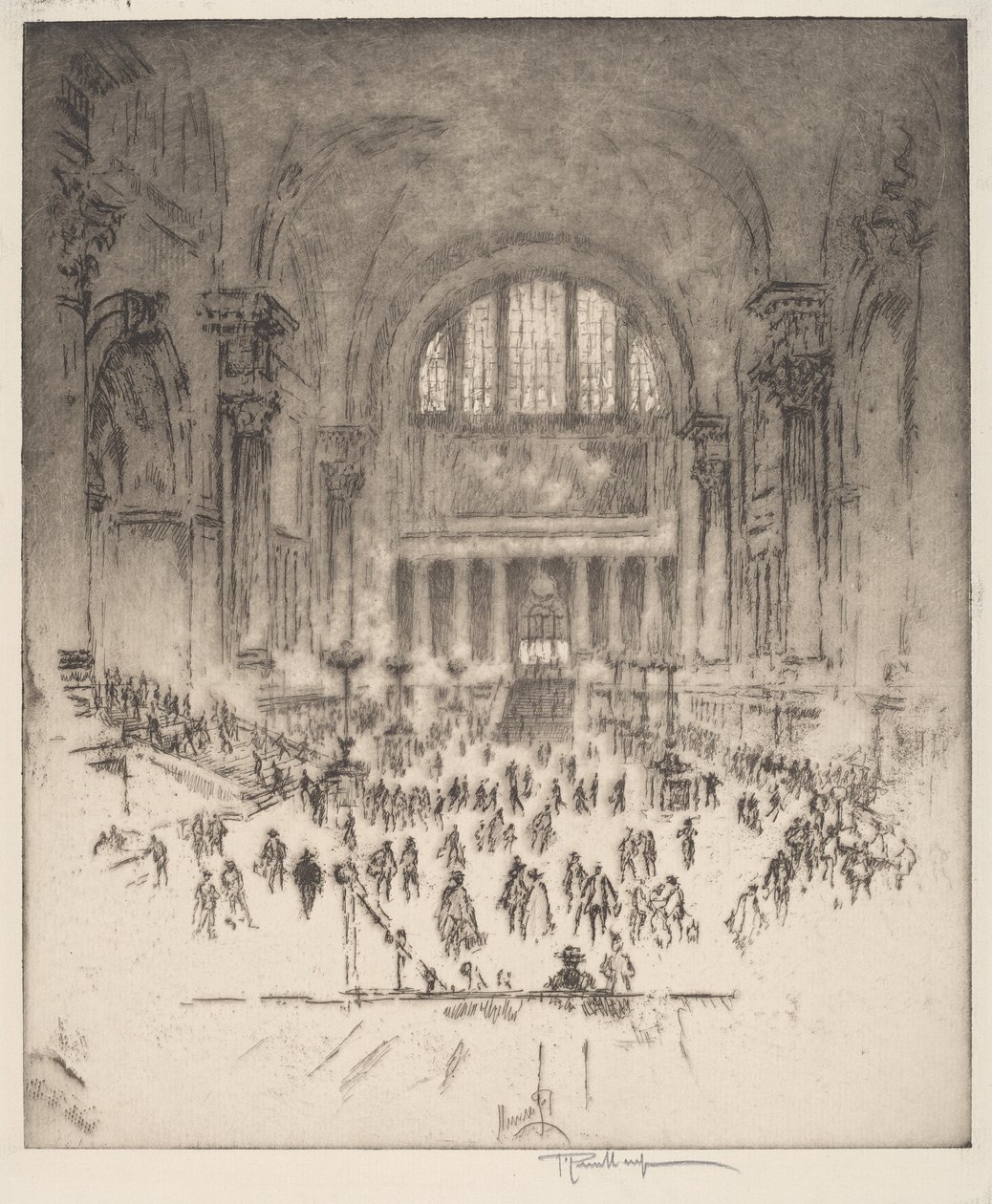 The Marble Hall, Pennsylvania Station, New York od Joseph Pennell