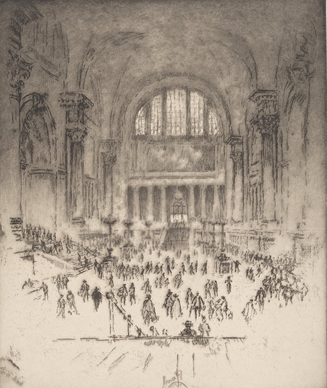 The Marble Hall, Pennsylvania Station, New York, 1919. od Joseph Pennell