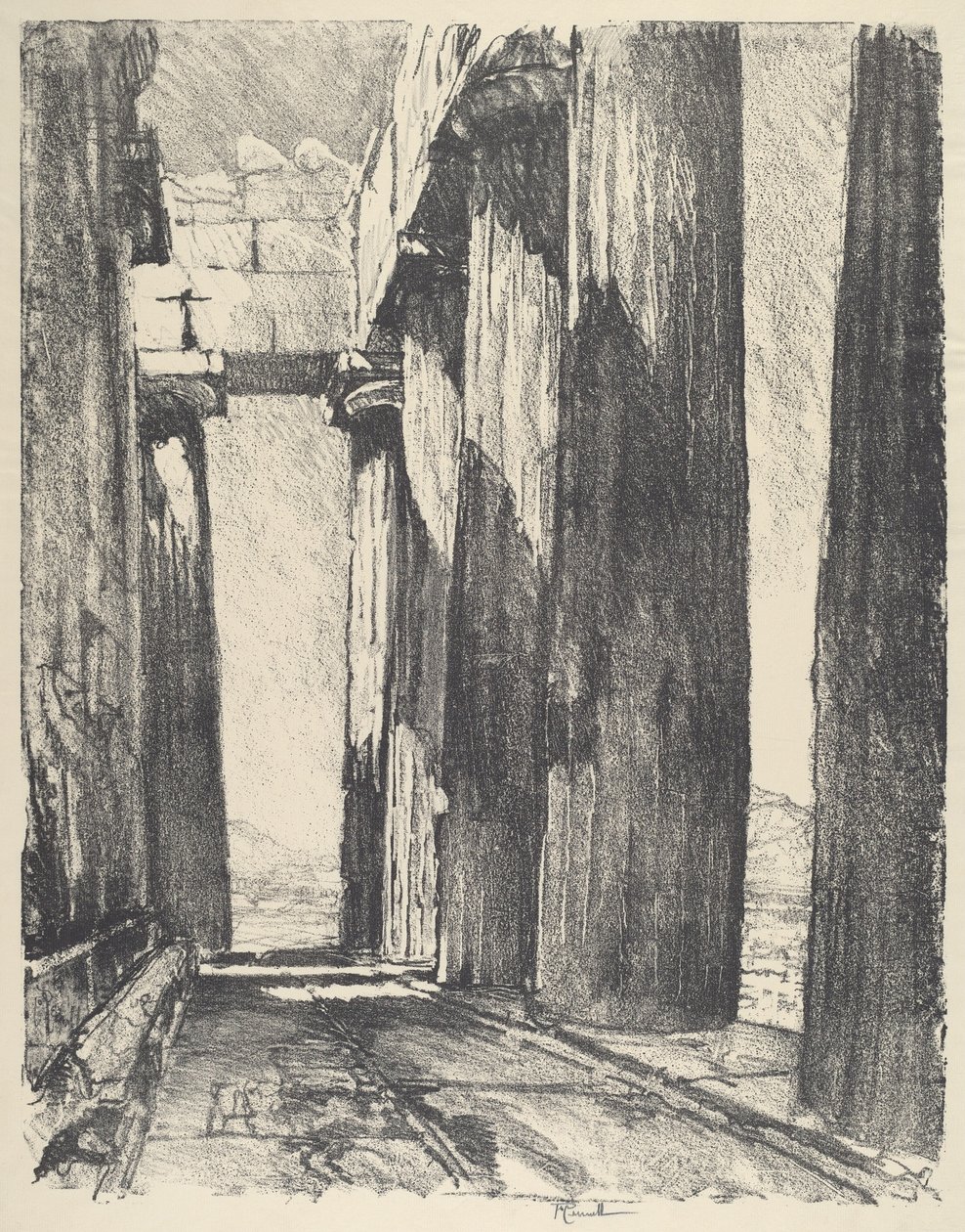 Portikus Parthenónu od Joseph Pennell