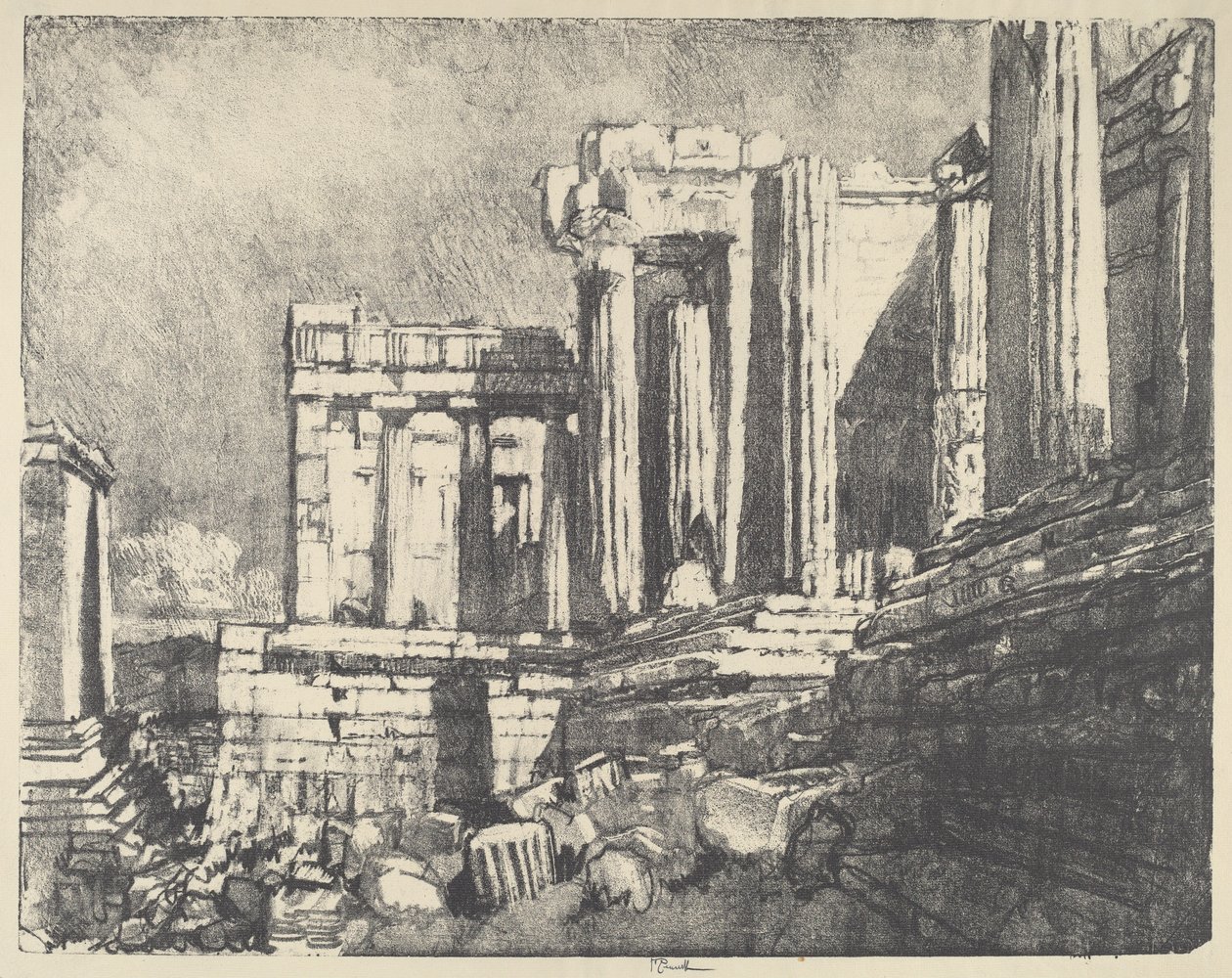 Propylaea, Atény, 1913. od Joseph Pennell