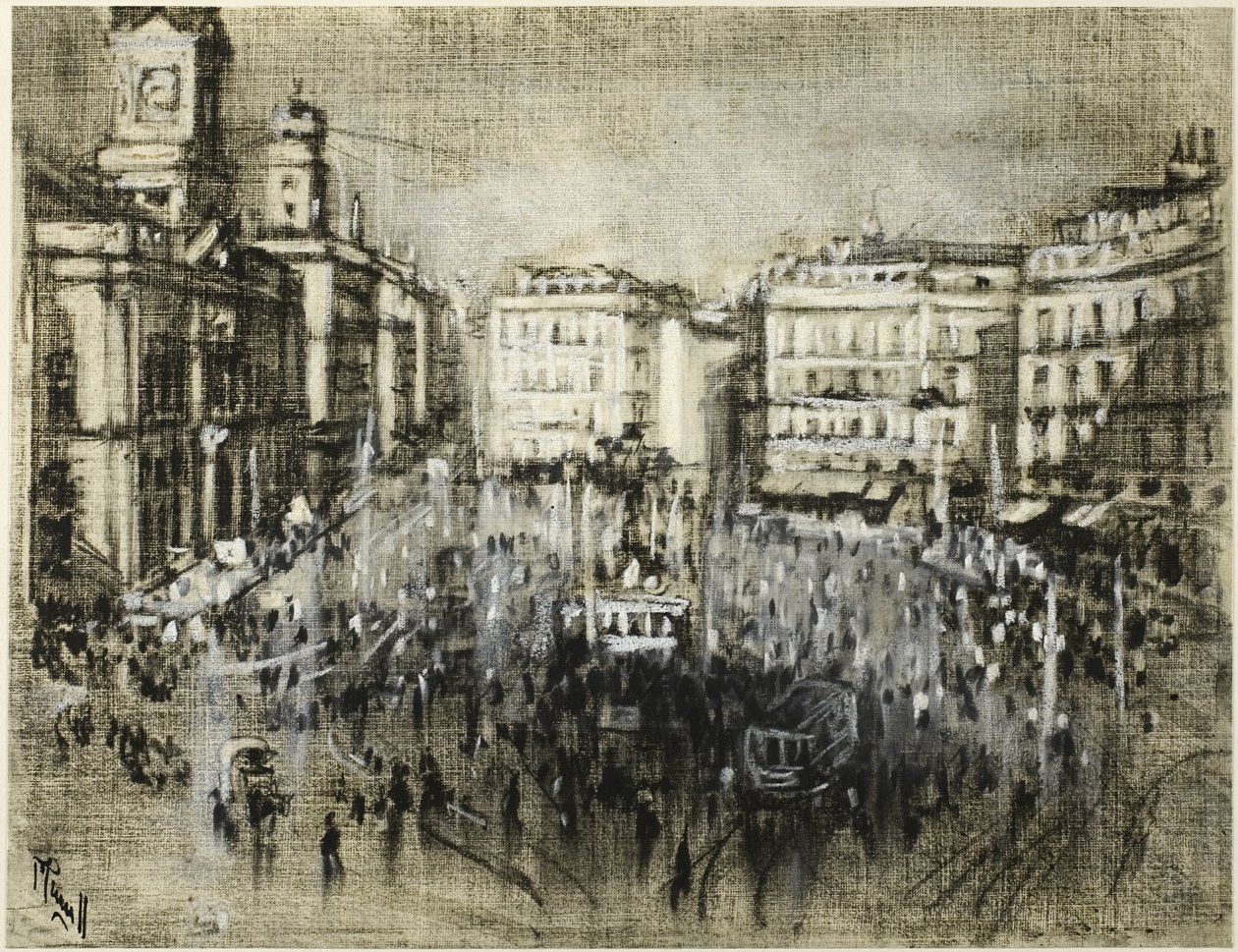 Puerta del Sol, Madrid od Joseph Pennell