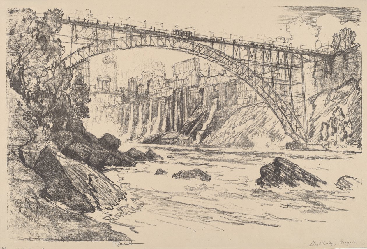 Ocelový most, 1910. od Joseph Pennell