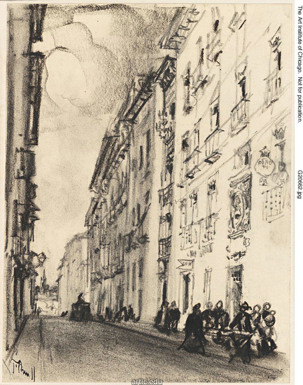 Ulice Cervantes a Lope de Vega, Madrid od Joseph Pennell