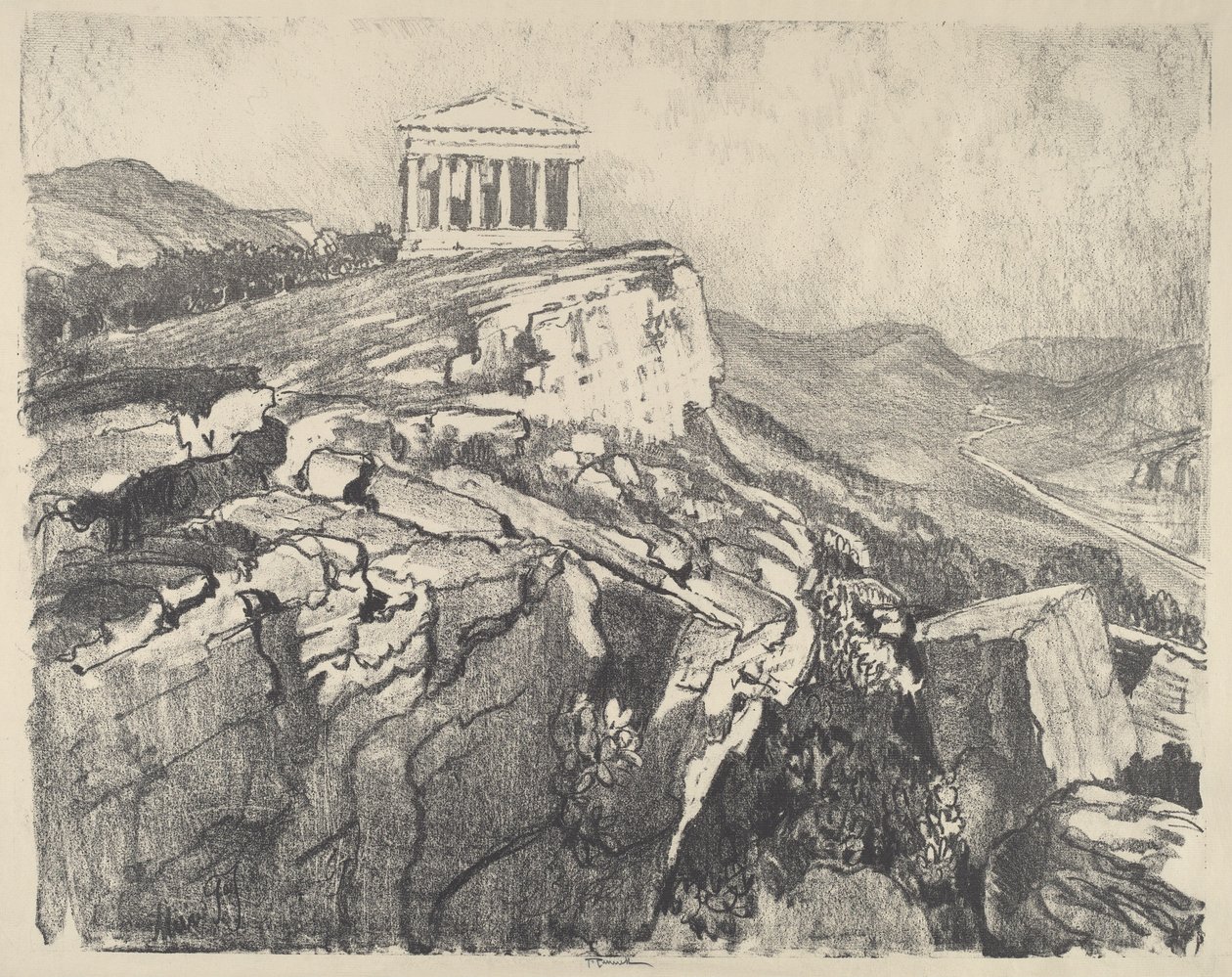 Chrám Svornosti na zdi, Girgenti od Joseph Pennell