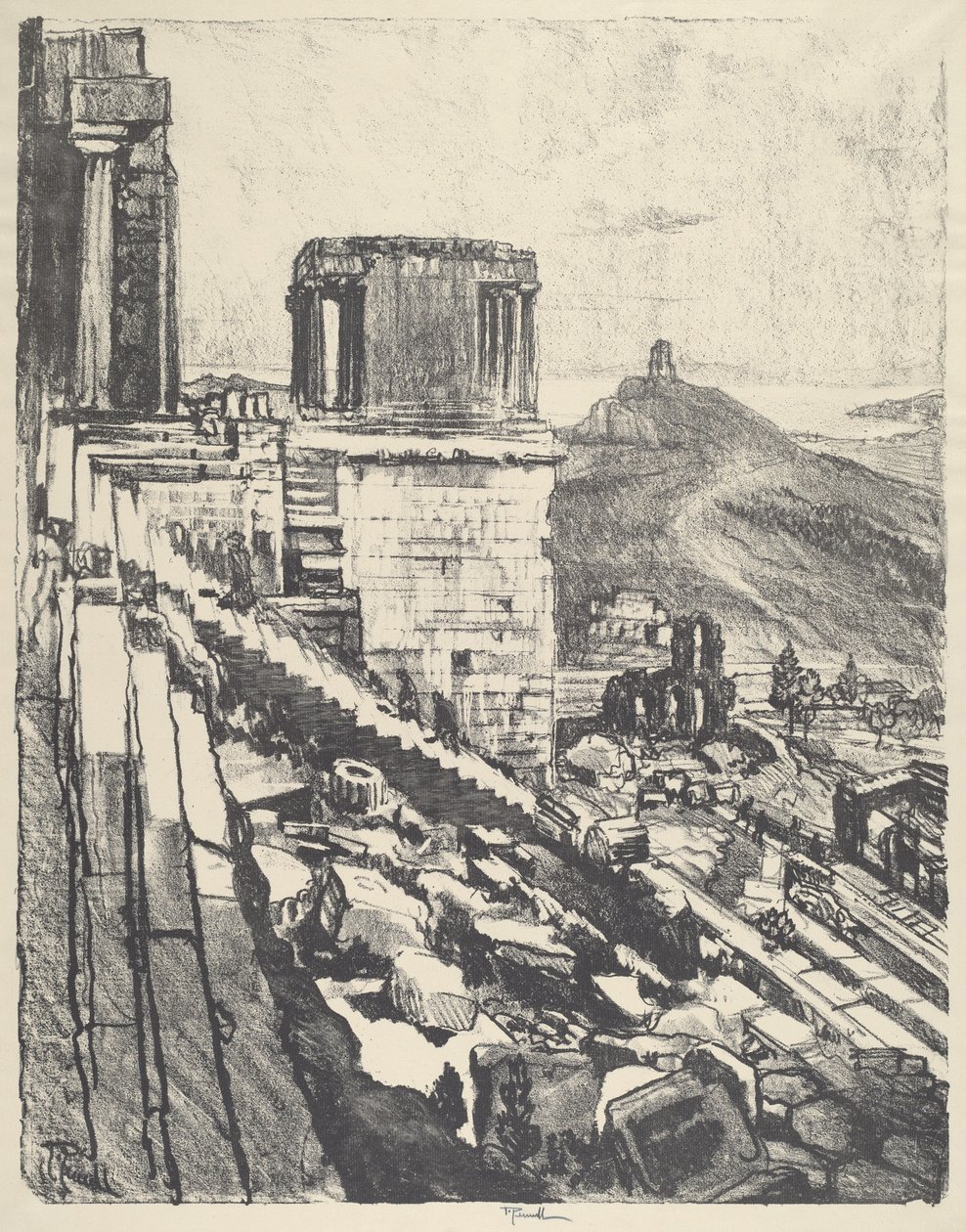 Chrám Nike, Atény od Joseph Pennell