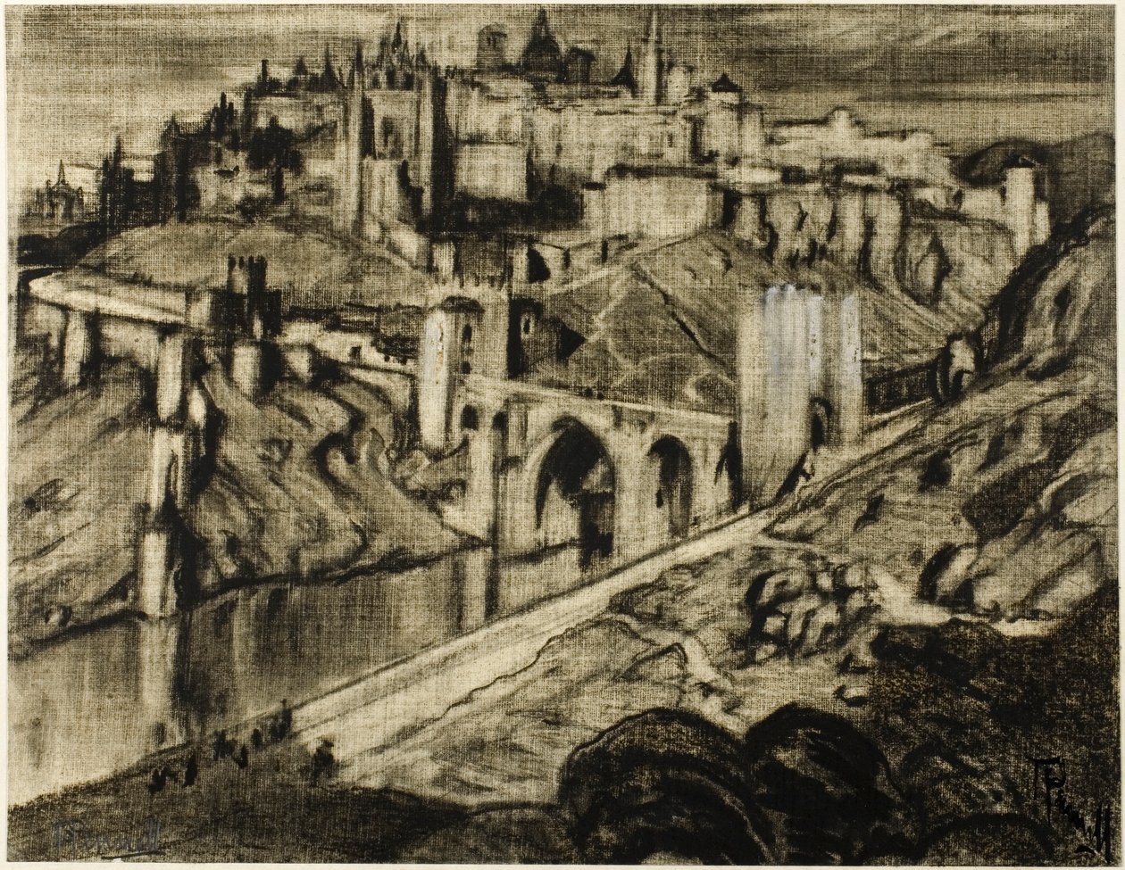 Towering City, Toledo od Joseph Pennell