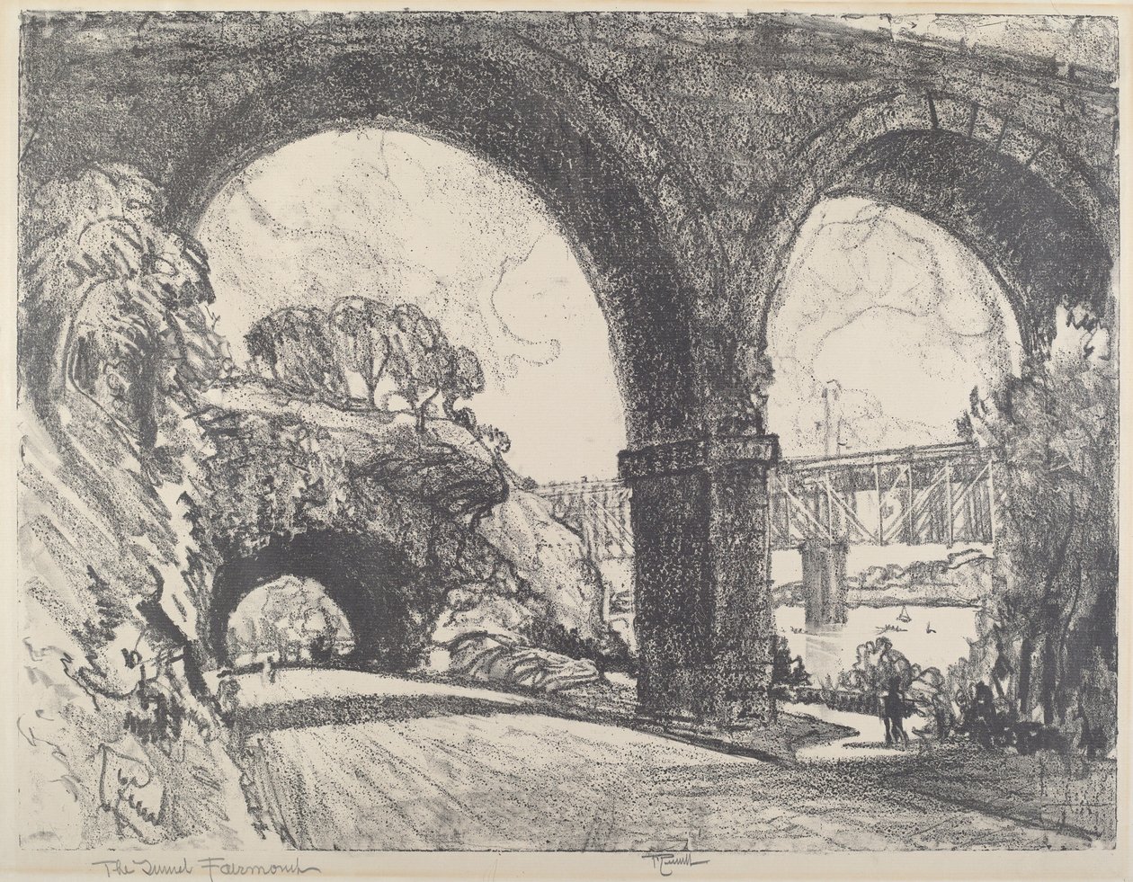 Tunel v parku od Joseph Pennell