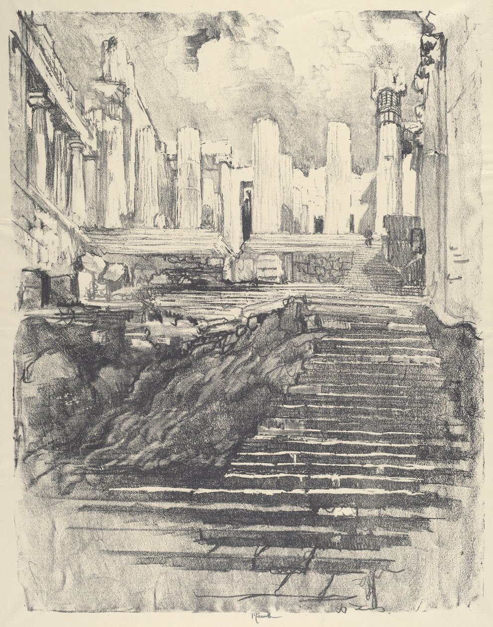 Cesta nahoru na Akropoli od Joseph Pennell