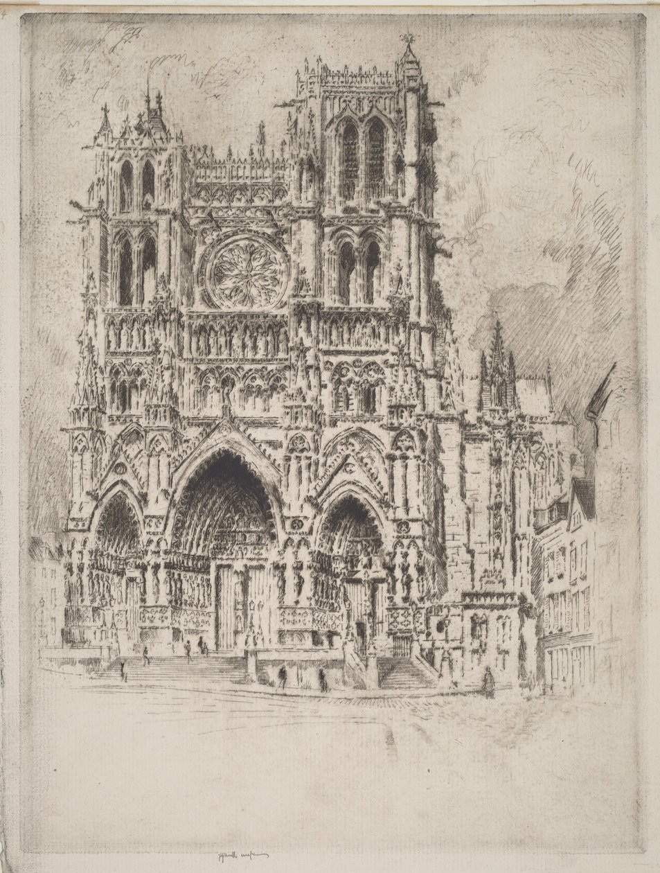 Západní průčelí, Amiens od Joseph Pennell
