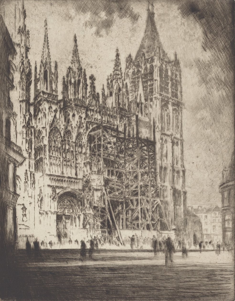 Západní fronta, Rouenská katedrála, 1907. od Joseph Pennell