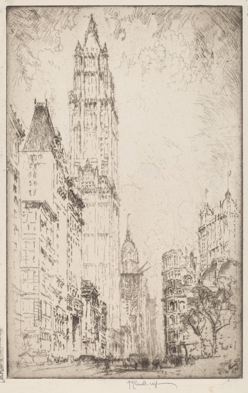 Budova Woolworth od Joseph Pennell