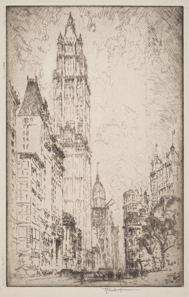 Budova Woolworth od Joseph Pennell
