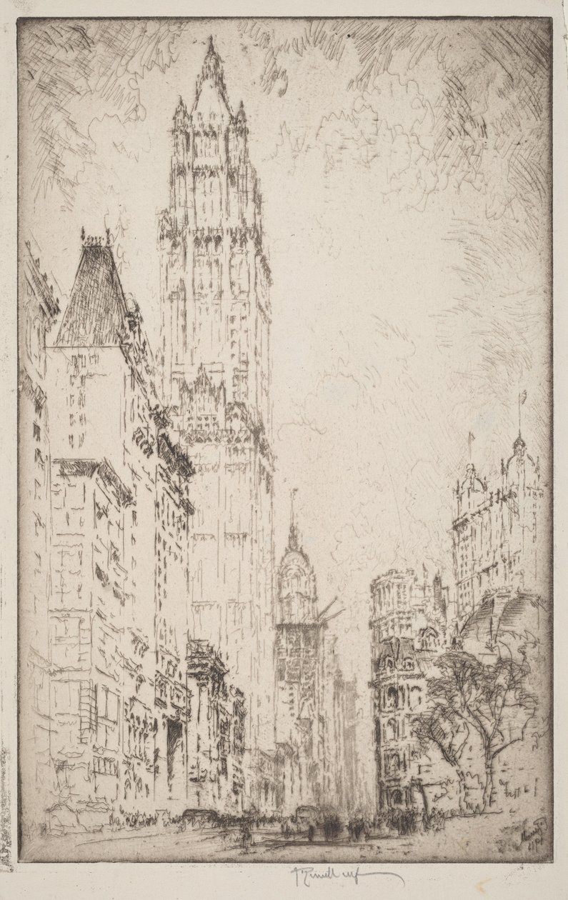 Budova Woolworth od Joseph Pennell