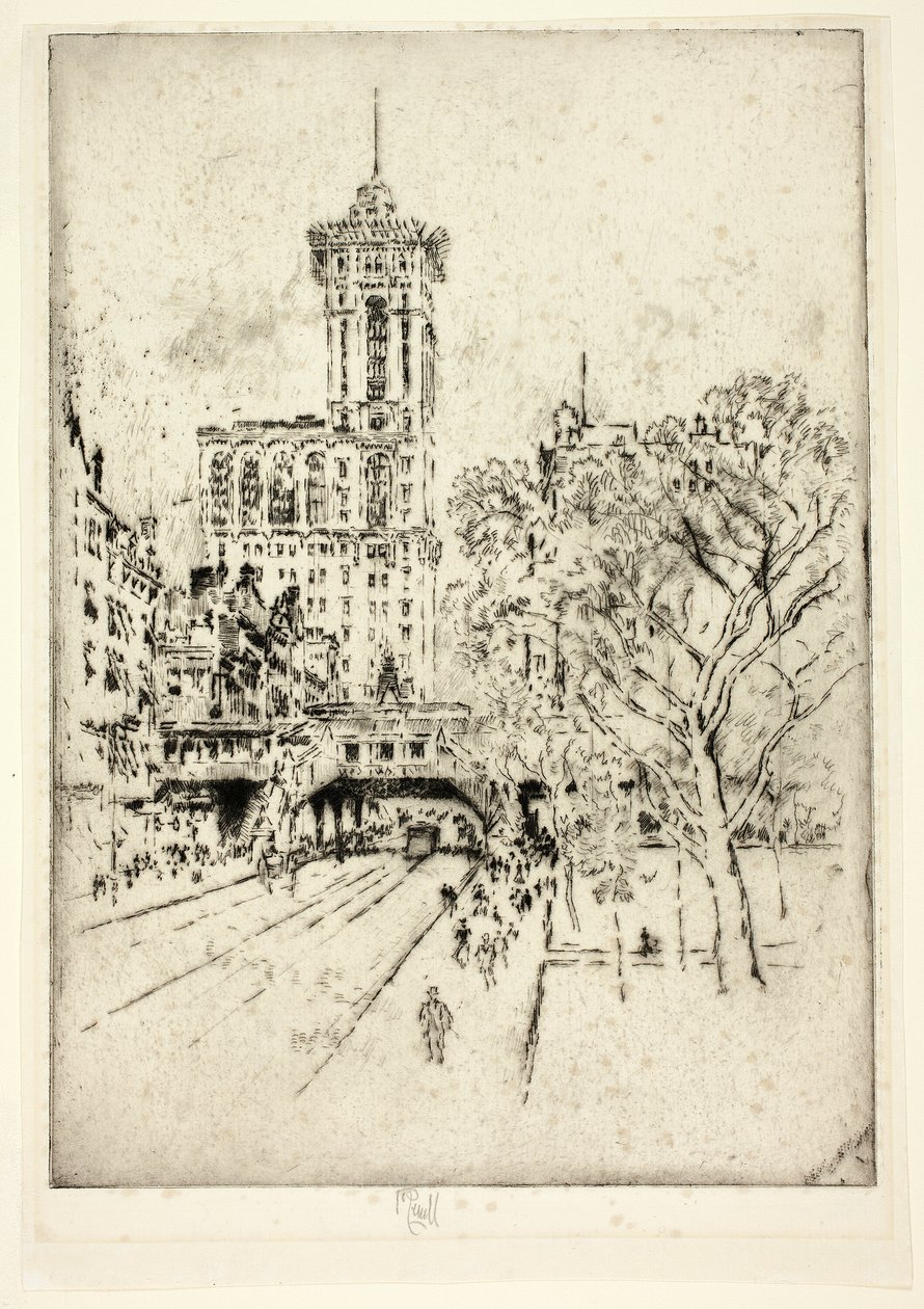 Times Building a 42. ulice od Joseph Pennell