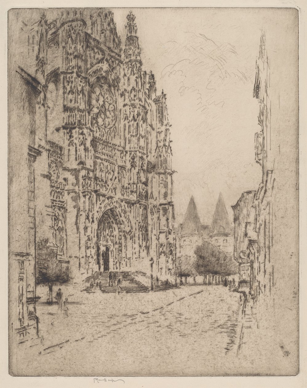 Věže biskupského paláce, Beauvais od Joseph Pennell