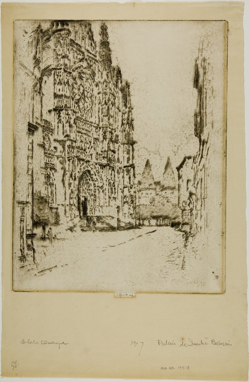 Věže biskupského paláce, Beauvais od Joseph Pennell