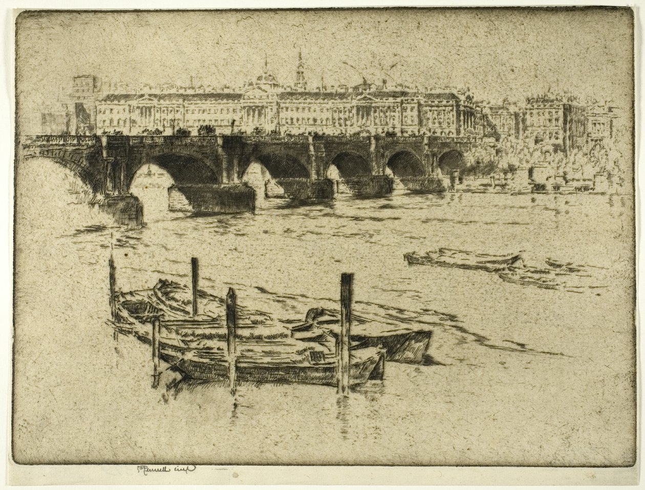 Waterloo Bridge a Somerset House od Joseph Pennell