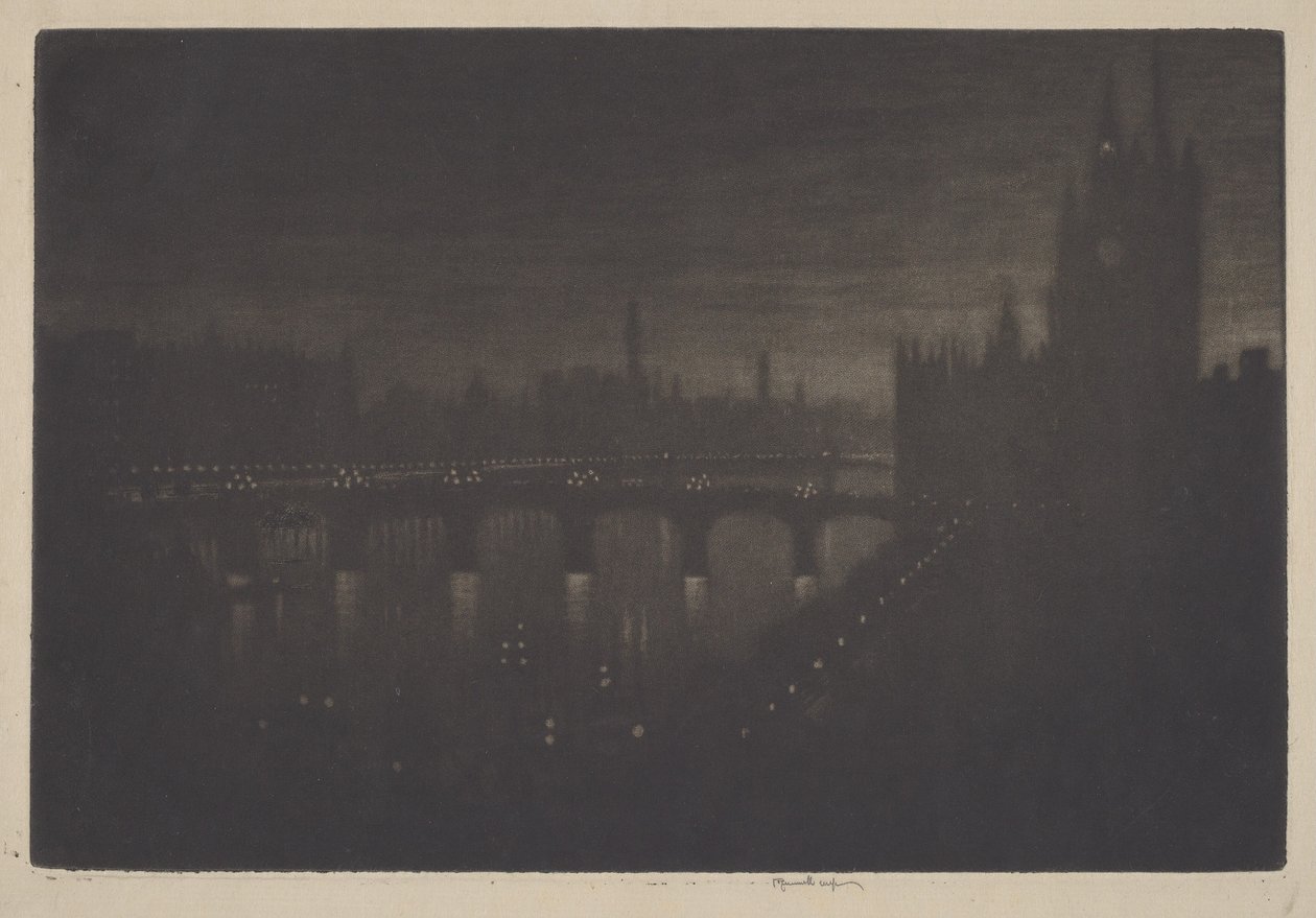 Westminster, večer od Joseph Pennell