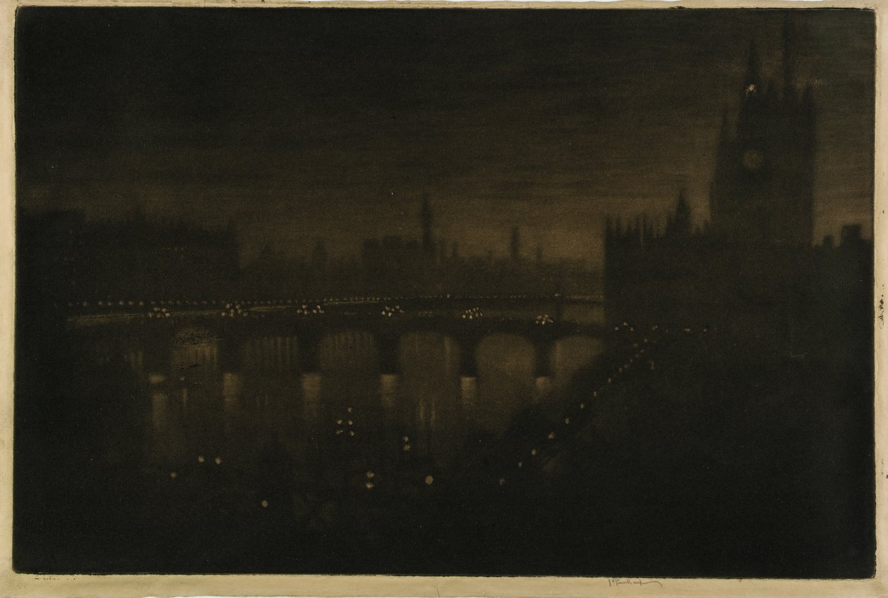 Westminster v noci - z okna mého ateliéru od Joseph Pennell