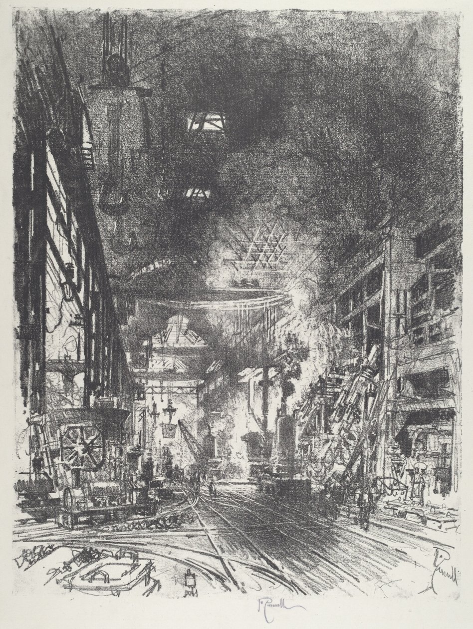 Uvnitř pecí, 1916. od Joseph Pennell