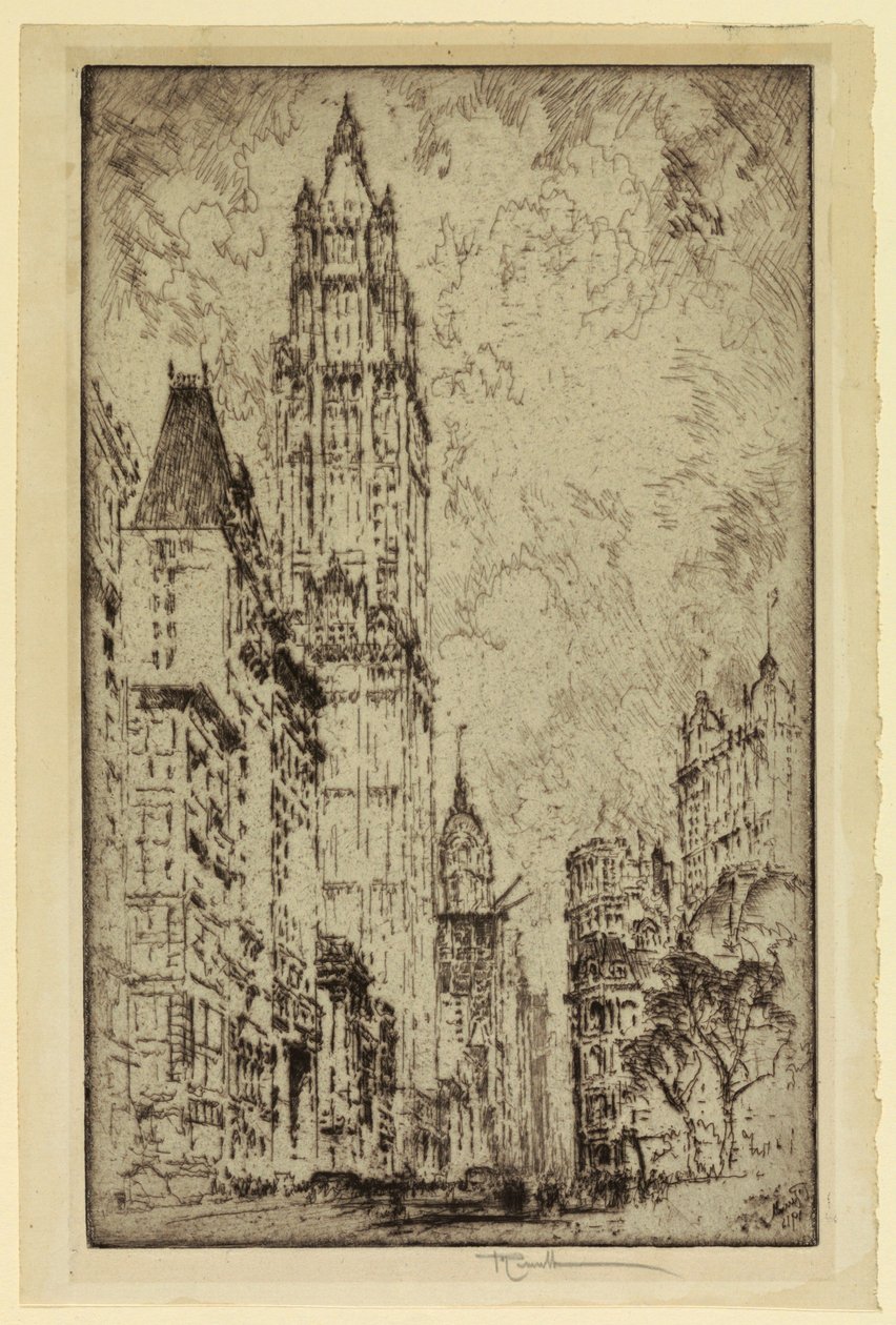 Woolworth Building, New York od Joseph Pennell