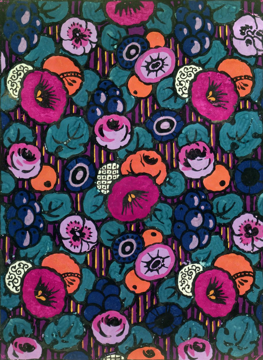 Návrh na potištěný textil od Josepha Percyho Bilbieho (1879-1949), kolem roku 1920 (barva těla) od Joseph Percy Bilbie