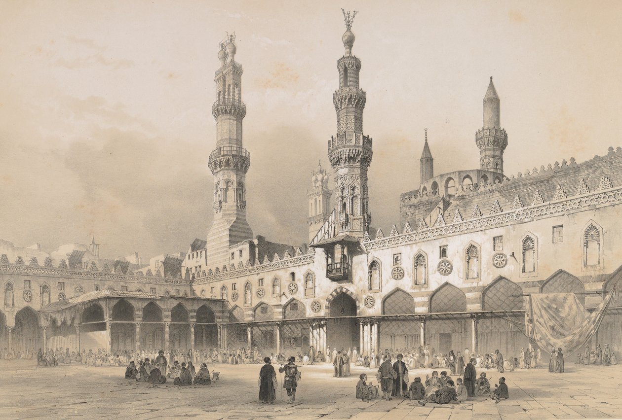 22. Nádvoří mešity el Ahzar, Káhira, 1843. od Joseph Philibert Girault De Prangey