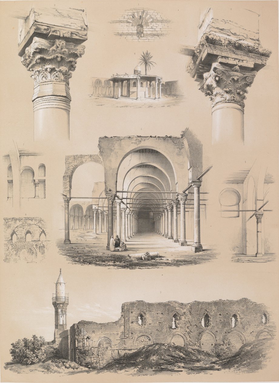 Podrobnosti, mešita Amrou, Káhira, 1843. od Joseph Philibert Girault De Prangey
