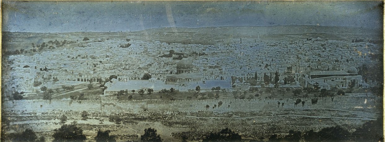 Jeruzalém: panoramatický pohled z Olivové hory od Joseph Philibert Girault De Prangey