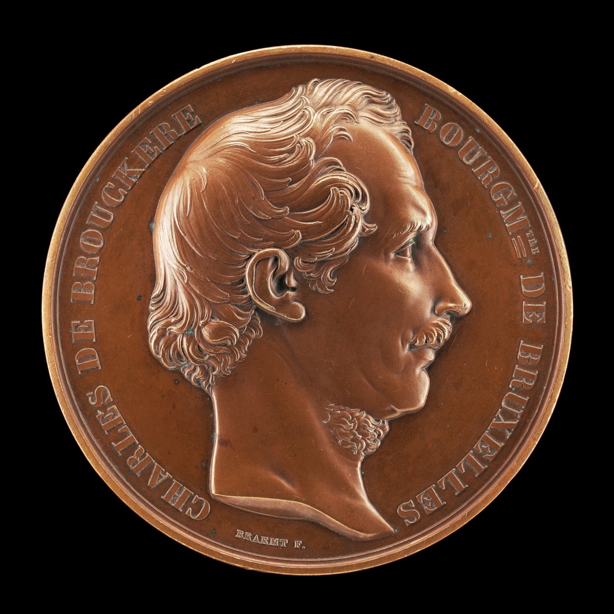 Charles de Brouckère, 1796-1860, starosta Bruselu 1848 [avers], 1854. od Joseph Pierre Braemt