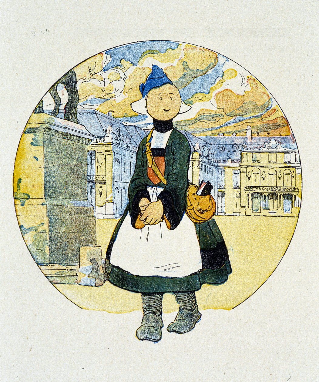 Becassine v kantýně. Kresba Josepha Porphyra Pinchona (1871-1953), 20. století. DR od Joseph Porphyre Pinchon