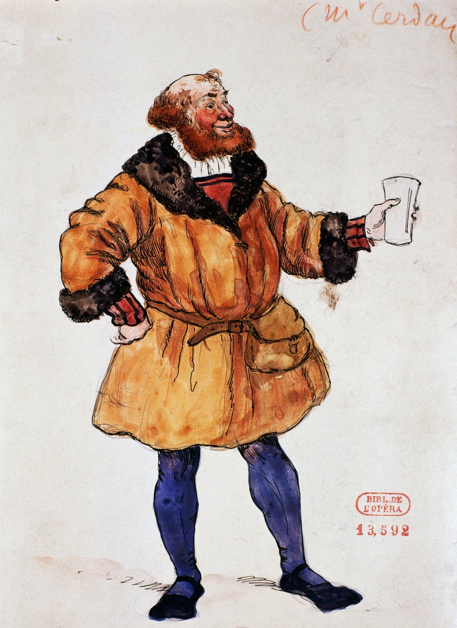 Kostým pro postavu Brandera ve Faustově prokletí od Hectora Berlioze, skica Joseph Porphyre Pinchon (1871-1953) od Joseph Porphyre Pinchon