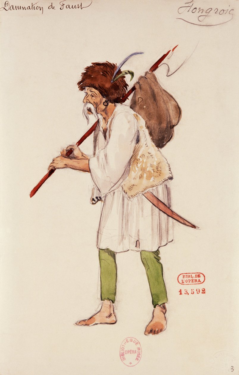 Kostým pro postavu Maďara ve Faustově prokletí od Hectora Berlioze, skica Josepha Porphyra Pinchona (1871-1953) od Joseph Porphyre Pinchon