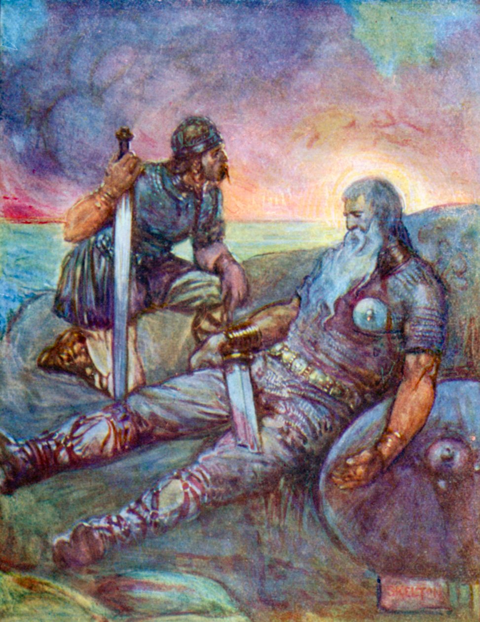 Věděl, že dny jeho radosti na této zemi jsou pryč (barevná litografie). od Joseph Ratcliffe (after) Skelton