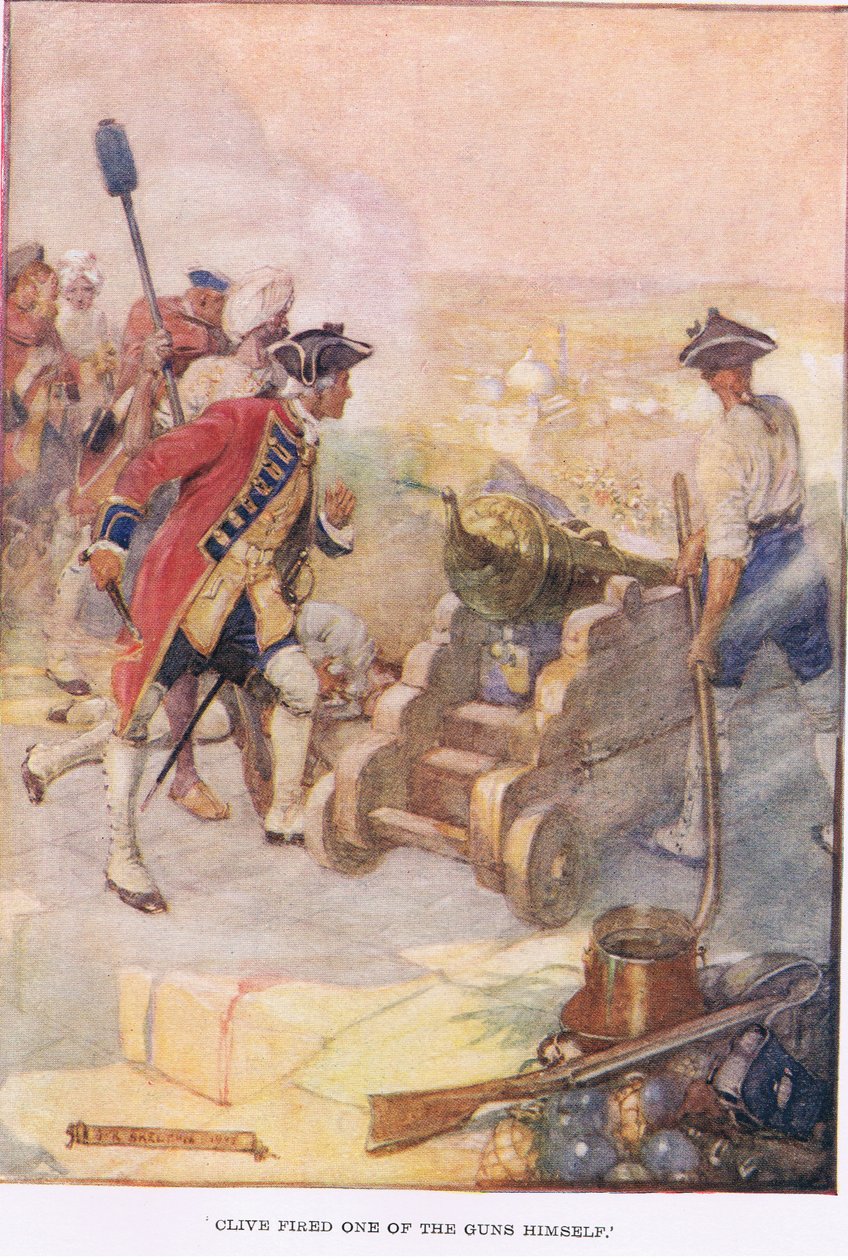 Clive sám vystřelil z jedné ze zbraní od Joseph Ratcliffe Skelton