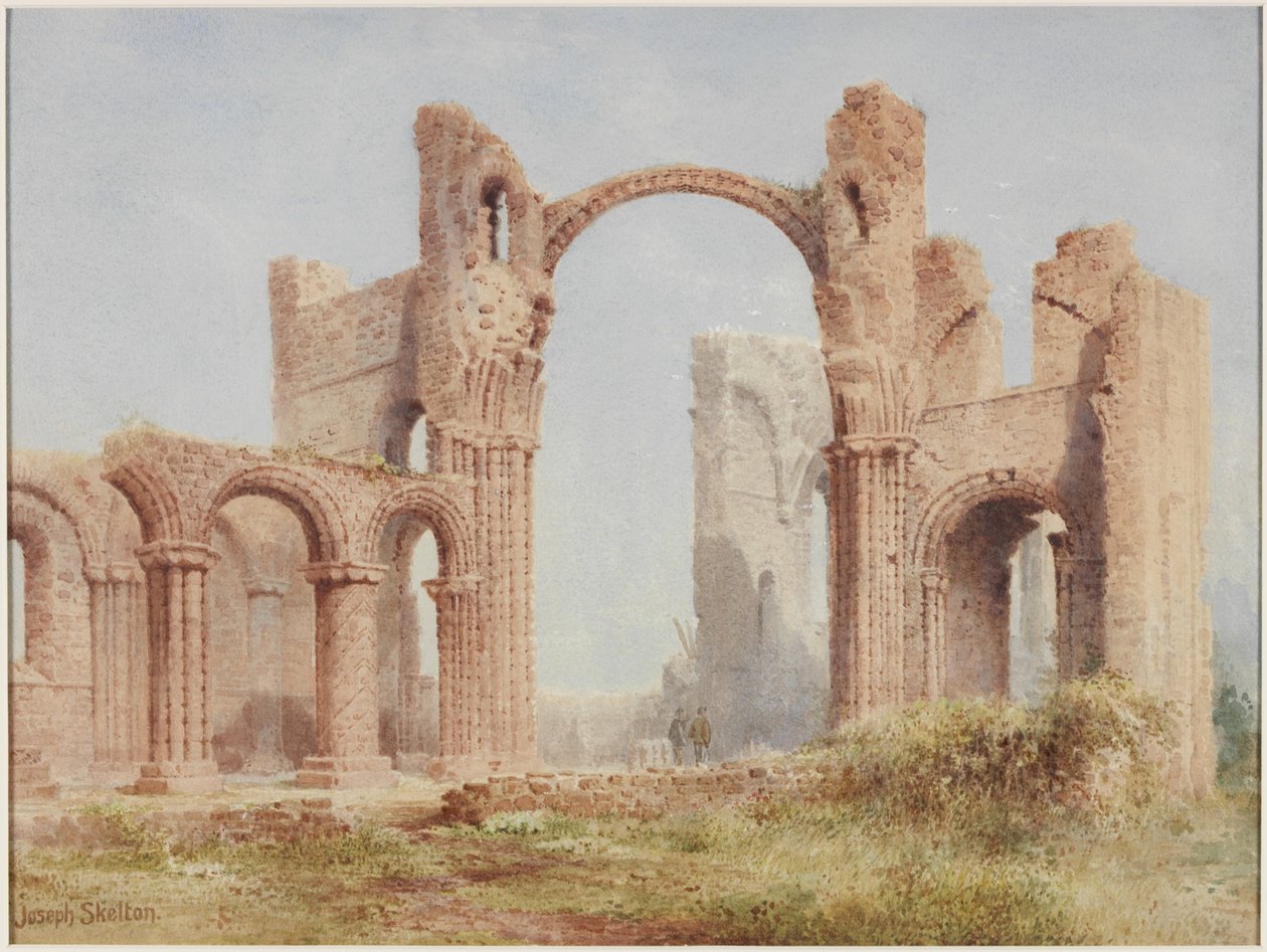 Lindisfarne Priory Ruins (akvarel, tělová barva a tužka na papíře) od Joseph Ratcliffe Skelton