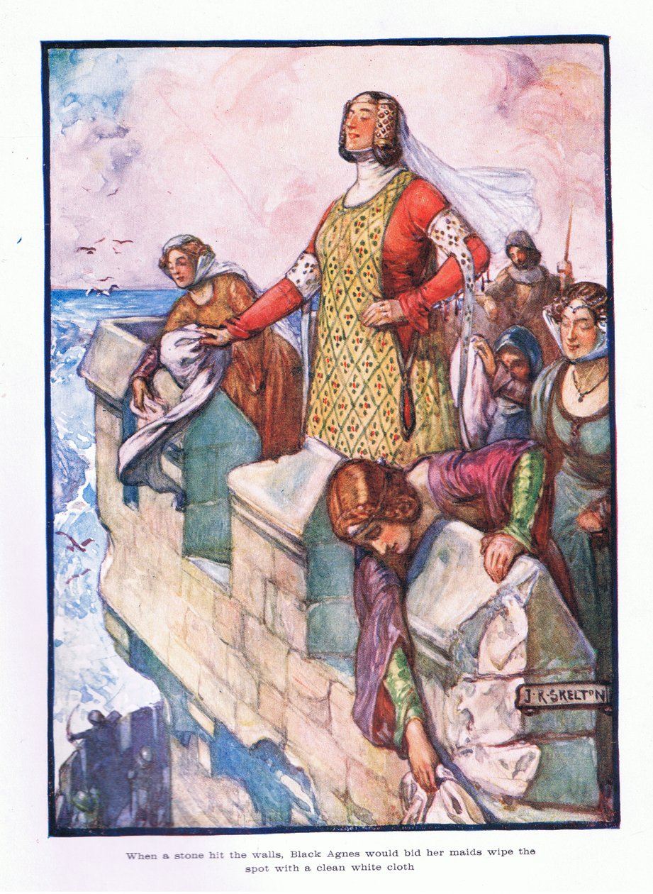 Když kámen narazil na zdi, Černá Agnes přikázala svým služebným otřít místo čistým bílým hadříkem, 1910 od Joseph Ratcliffe Skelton