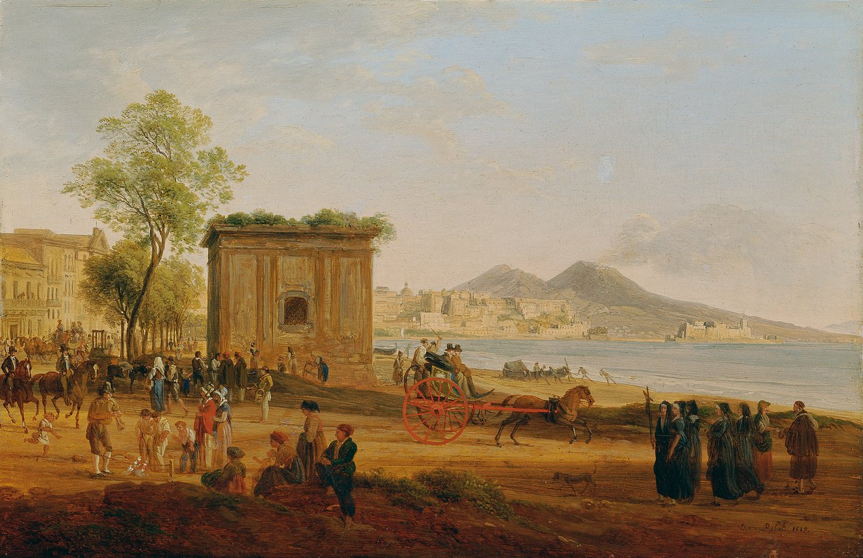 Neapolský záliv s výjevy z lidového života od Joseph Rebell