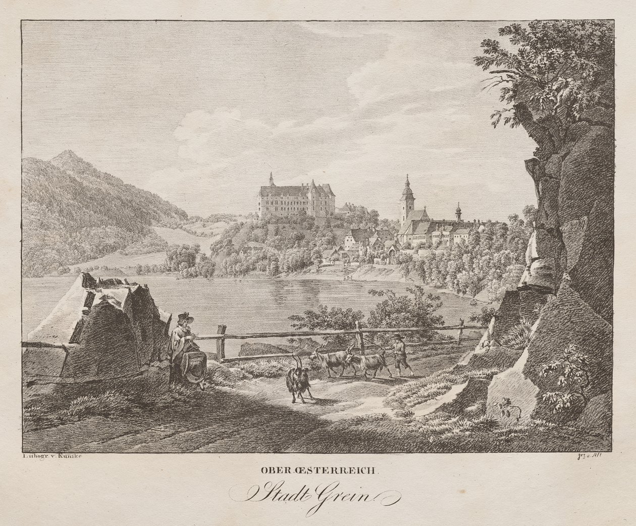 Horní Rakousko, město Grein od Joseph Roettiers