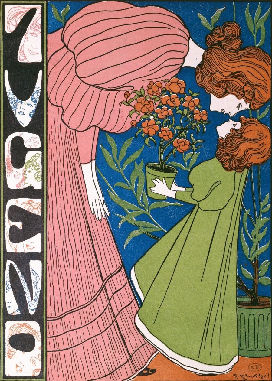 Objímající se matka a dítě, z Jugend, 3. října 1896 od Joseph Rudolf Witzel